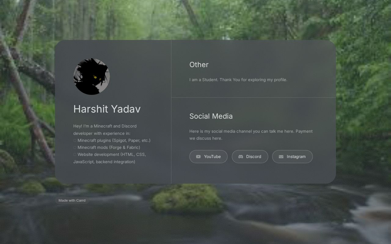 Carrd profile picture for @harshit